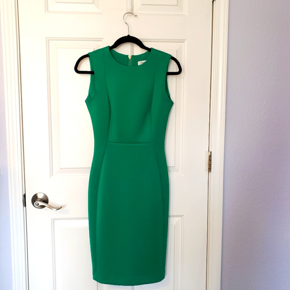 Calvin Klein green scuba dress